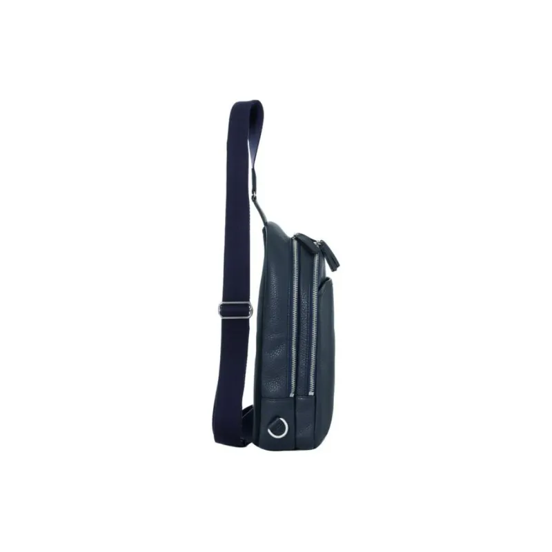 SAMSONITE Cow Leather Sling Bags Crossbody Bags Men's Marine Blue-3