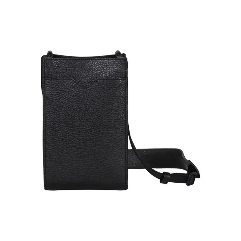 SAMSONITE Cow Leather Shoulder Bag Crossbody Bag Mini Unisex Black-4