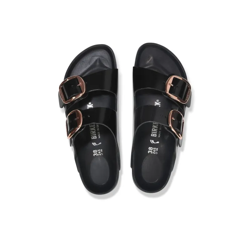Birkenstock Arizona Big Buckle EVA Abrasion Resistant Slide Slippers Women's Shiny Black Regular-3