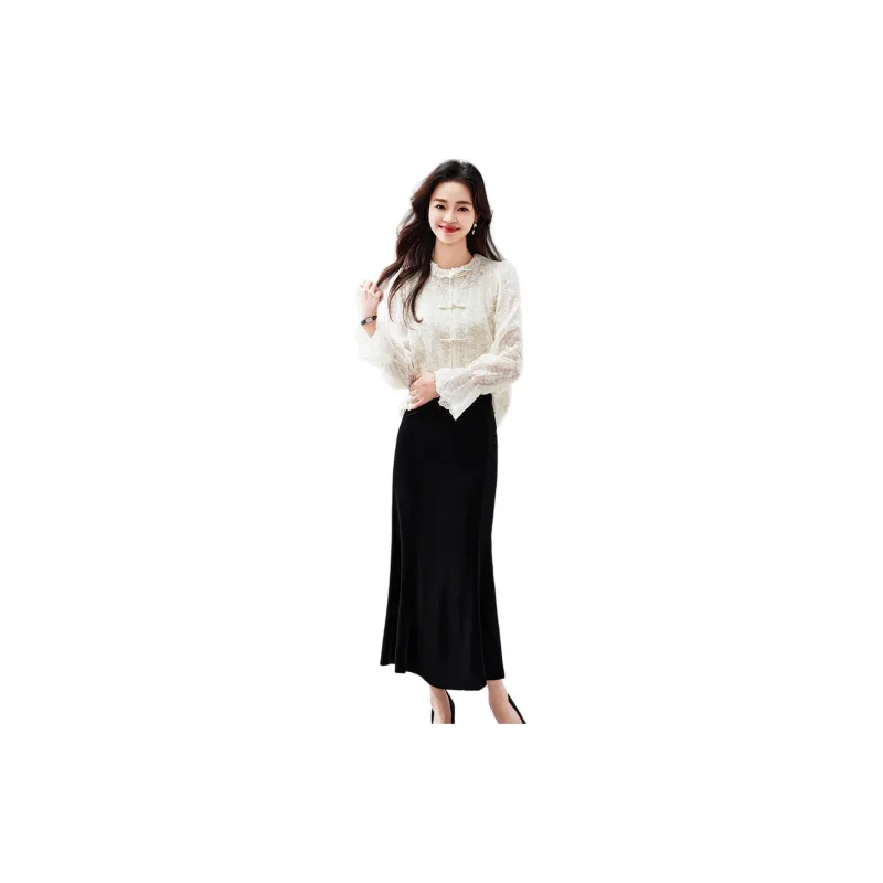 Fele.d Skirt Set Women's White+Black-1