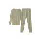 Green-[100% cotton Crew Neck Clothing Sets]