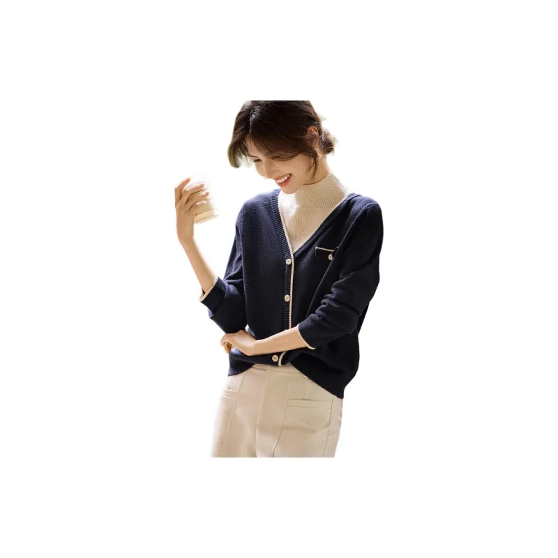 XWI Knitwear Women's Navy Blue & Ecru-2