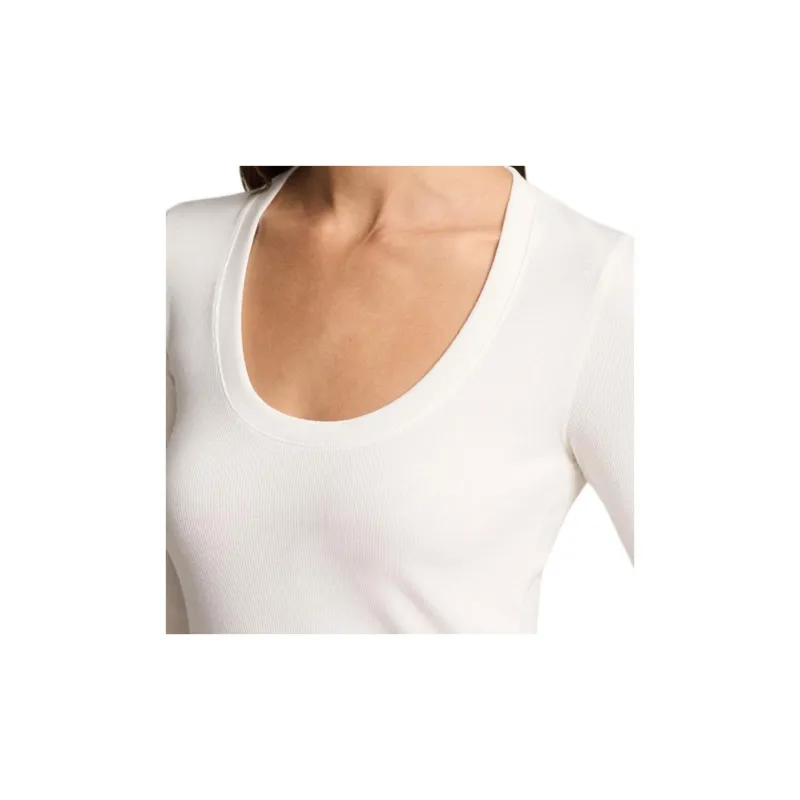Polo Ralph Lauren Solid Color Large Crew Neck Slim Fit Long Sleeved T Shirt Women's White-4