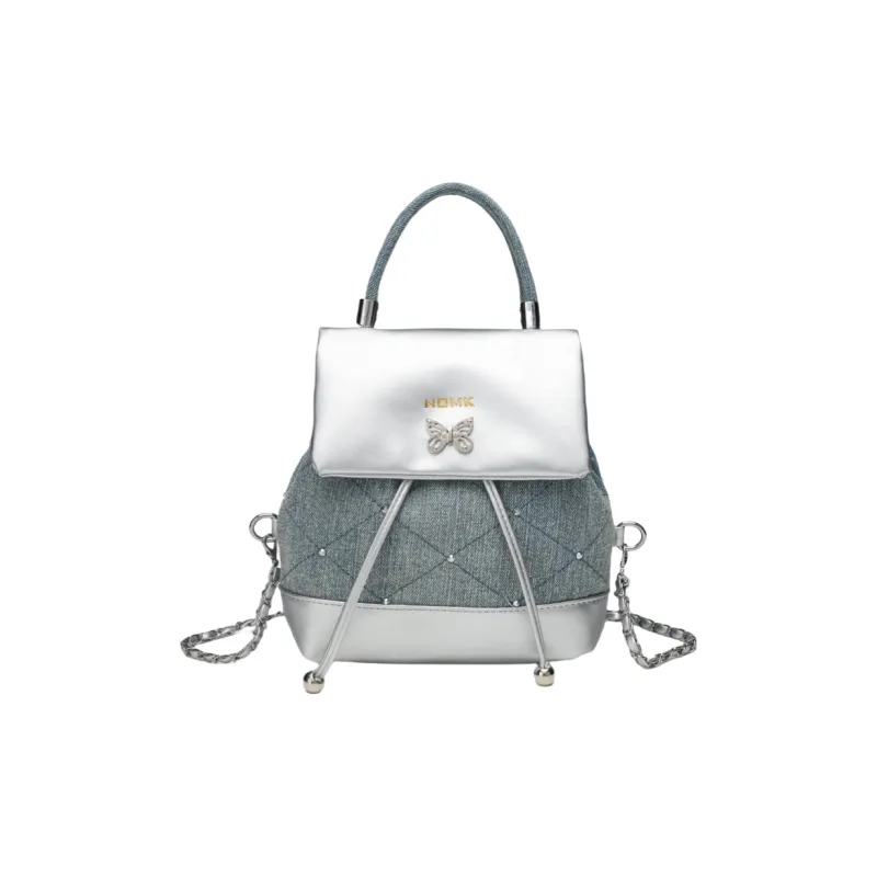 NOMK PU Backpack Small Size Women's Black/Silver-35