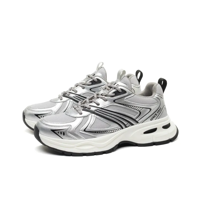 JEEP SPIRIT Cushioning, Slip Resistant, Breathable, Lightweight Low Top Running Shoes Unisex Silver-3