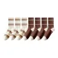 3 Beige Pinstripe+4 Dark Brown 4-Stripes