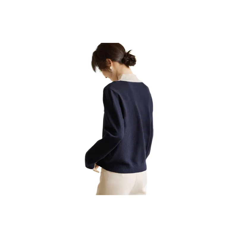XWI Knitwear Women's Navy Blue & Ecru-1