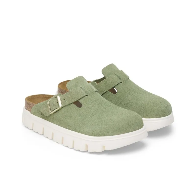 Birkenstock Boston Chunky Suede Green Tea Narrow Women's-2