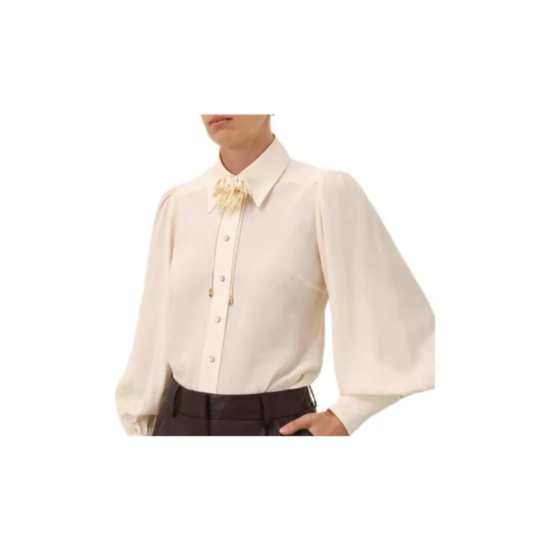 Zimmermann Flower Neck Tie Blouson Shirt-6