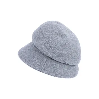 MARJAKURKI Wool Beanie Gray Big Head Wrap With Greeting Card Shopping Bag Happiness Guardian Unisex