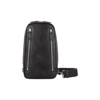 SAMSONITE Cow Leather Sling Bags Crossbody Bags Unisex Black