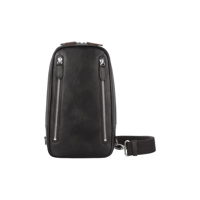 SAMSONITE Cow Leather Sling Bags Crossbody Bags Unisex Black-0