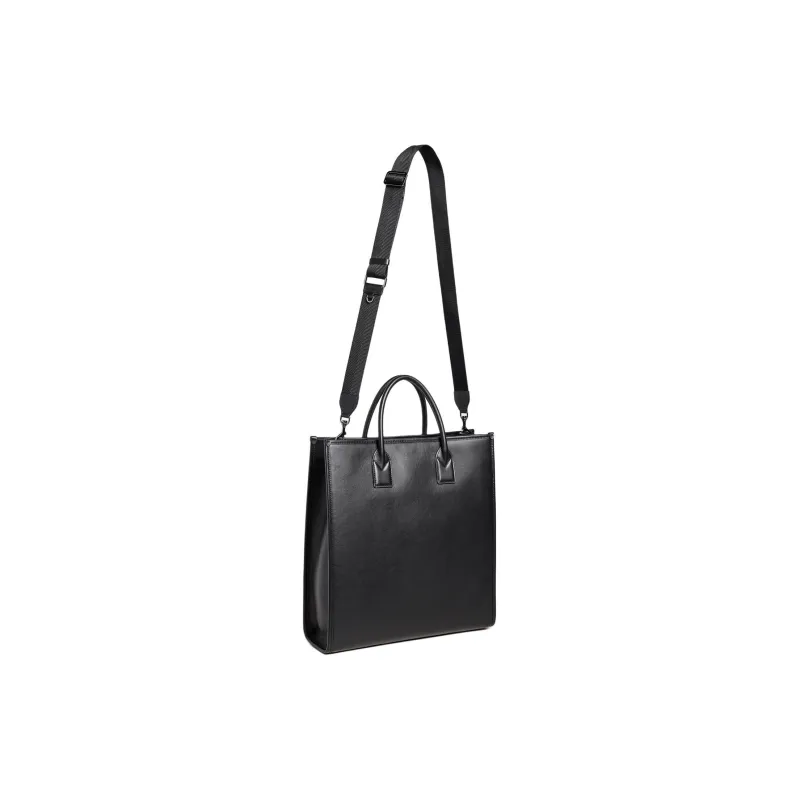 MCM Calfskin Tote Bag, Shopping Bag, Handbag Large Size Unisex Black-2