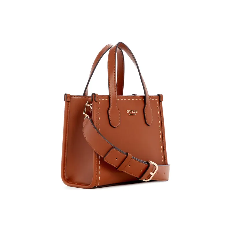 GUESS Faux Leather Shoulder Bag Crossbody Bag Handbag Mini Women's Brown-1