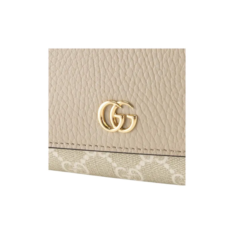 GUCCI Marmont Canvas Wallet Women's Beige-5