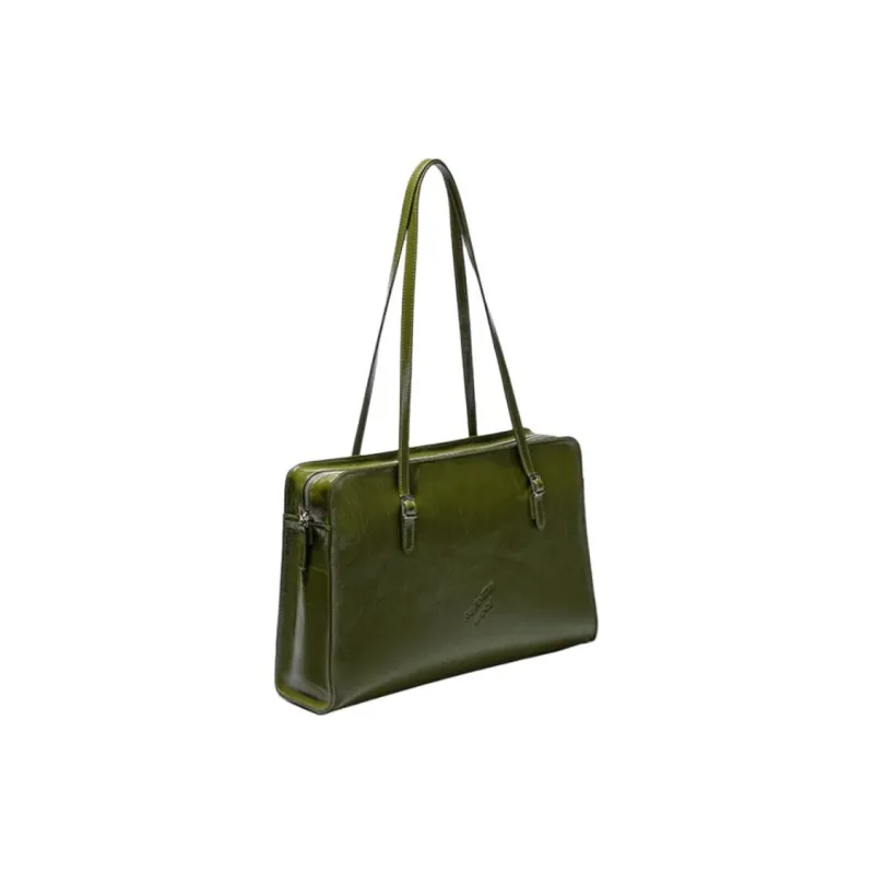 Paloma-wool Top Grain Cow Leather One Shoulder Handbags Large Size Women's Black/Military Green/Dark Brown/Peacock Blue-8
