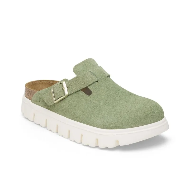 Birkenstock Boston Chunky Suede Green Tea Narrow Women's-1