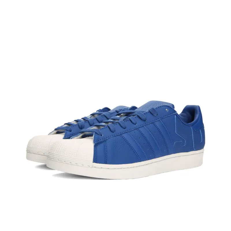 Adidas Originals SUPERSTAR Anti Slip Wear Resistant Low Top Skateboard Shoes Men's Blue White-2