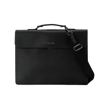 COACH Graham Cross Grain Leather Handbag, Shoulder Bag, Crossbody Bag, Briefcase Large Size Men's Black