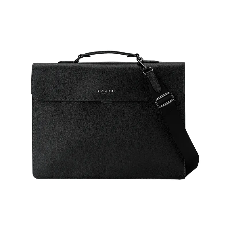 COACH Graham Cross Grain Leather Handbag, Shoulder Bag, Crossbody Bag, Briefcase Large Size Men's Black-0