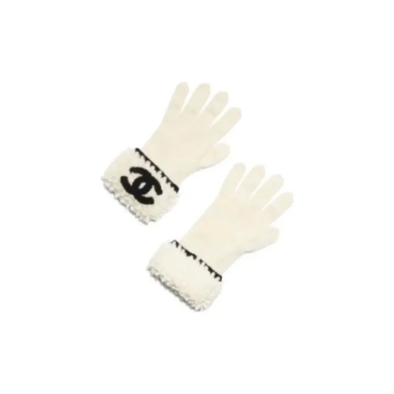 CHANEL - Knit Gloves Unisex White-0
