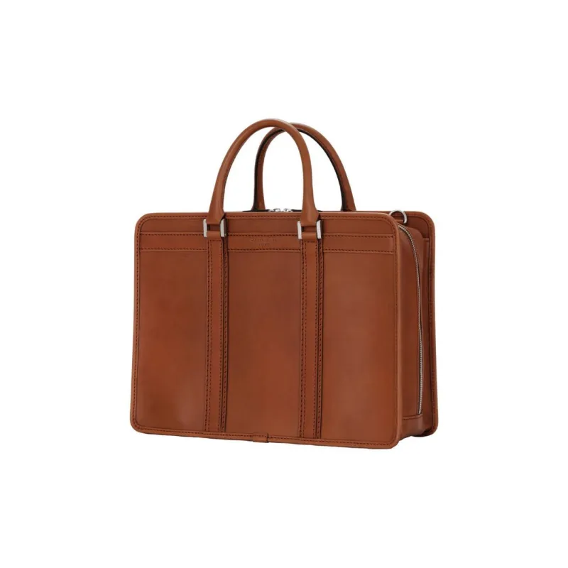SAMSONITE Cow Leather Briefcases Handbags Large Size Unisex Brown-1