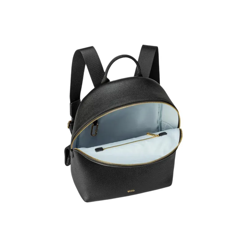 Ecco Cow Leather Backpack Medium Size Women's Black-4