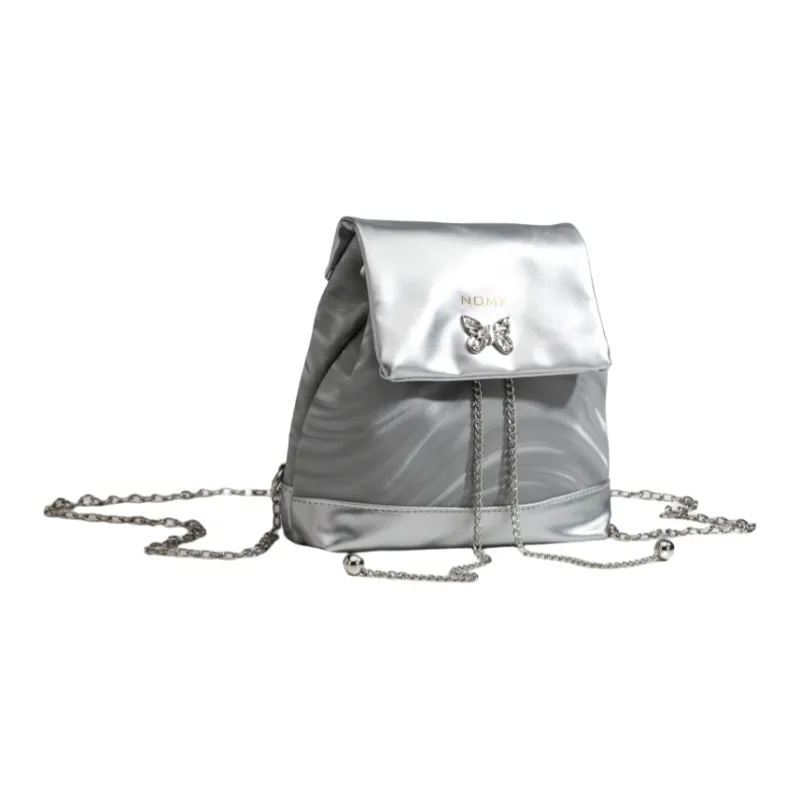 NOMK PU Backpack Small Size Women's Black/Silver-17