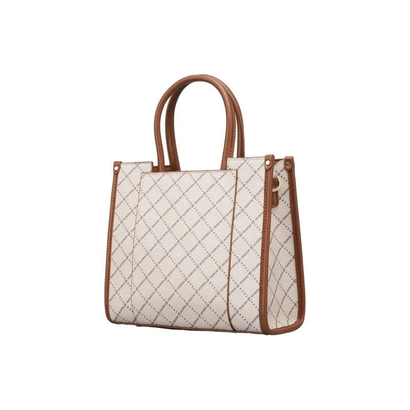 YEARCON Artificial Leather Tote Bag Shopping Bag Shoulder Bag Crossbody Bag Handbag Large Size Women's Coffee-2