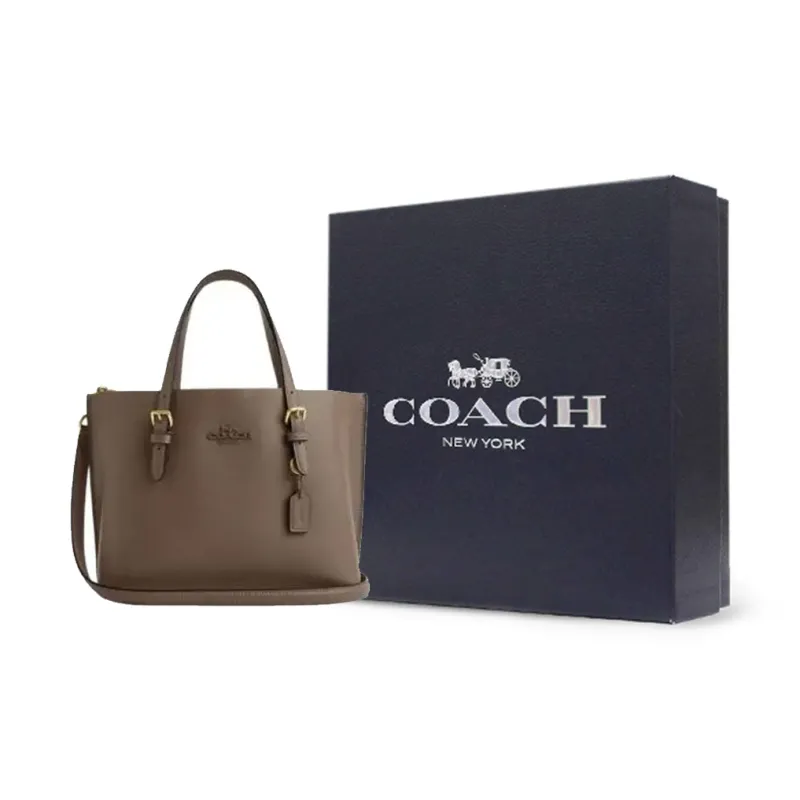 COACH Mollie Split Cow Leather Tote Bag, Shopping Bag, Shoulder Bag, Crossbody Bag, Handbag Medium Size Women's Brown-4