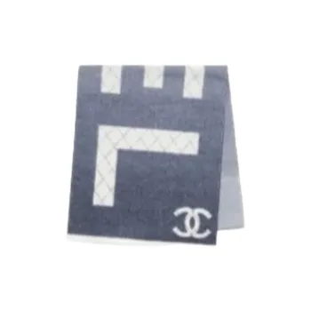 CHANEL   Knit Scarves Unisex Blue