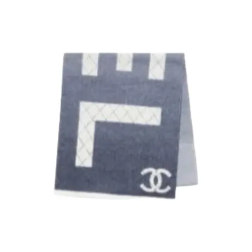 CHANEL   Knit Scarves Unisex Blue