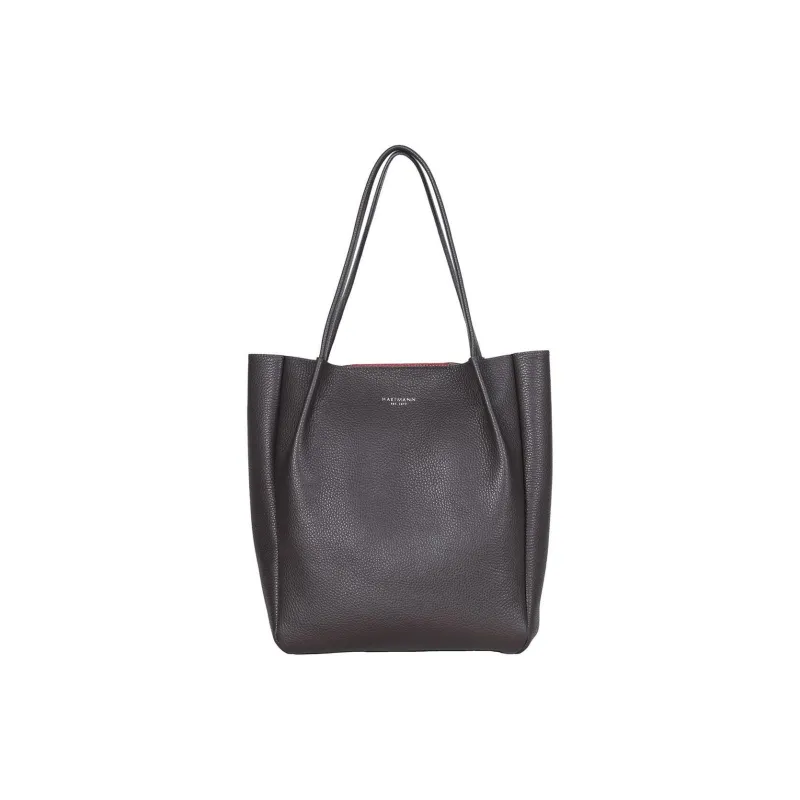 SAMSONITE Cow Leather Tote Bag Shopping Bag Handbag Unisex Brown & Red-0