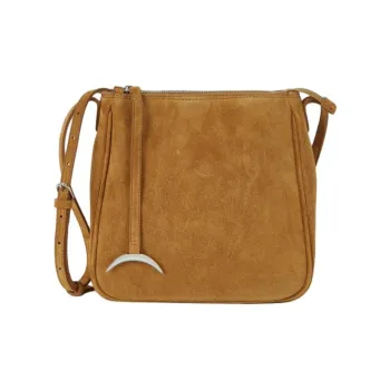 Little Liffner Suede Cow Leather Shoulder Bag Crossbody Bag Medium Size Women's Dark Khaki
