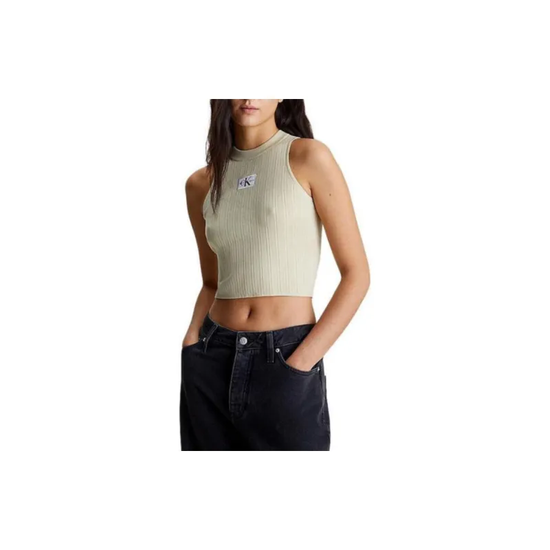 Calvin Klein Logo patch Ribbed knit Top-3