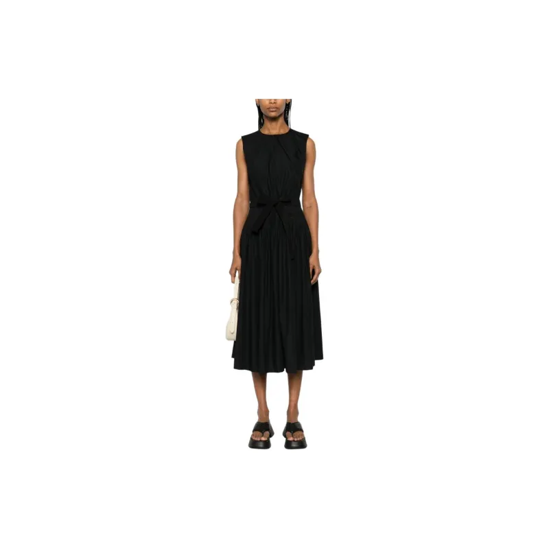 Moncler Pleated Taffeta Midi Dress-3