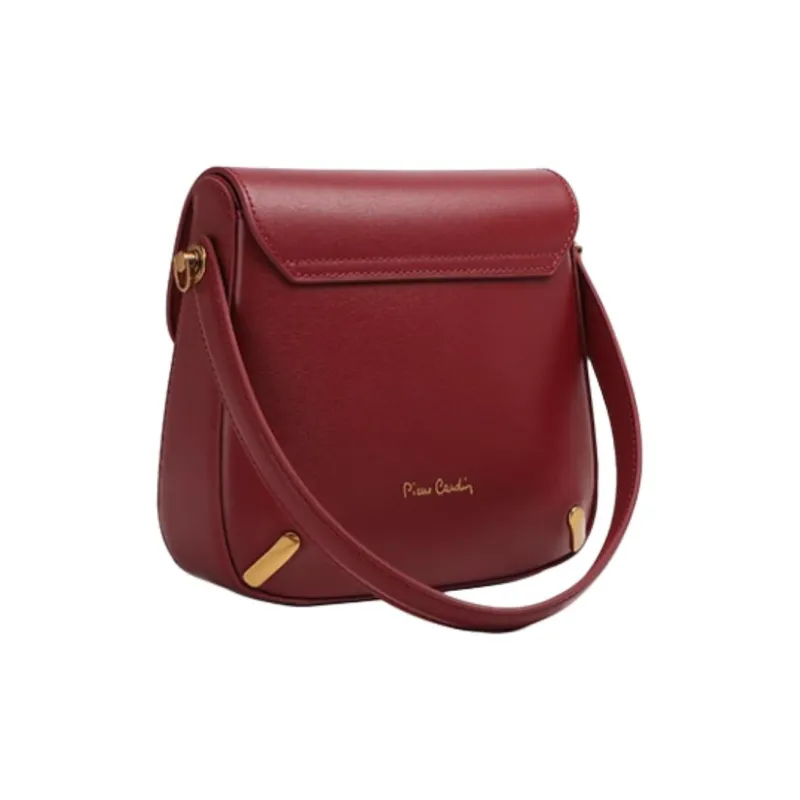 PIERRE CARDIN Top Grain Cow Leather Shoulder Bag Crossbody Bag Handbag Medium Size Women's Brown/Black/Burgundy-14