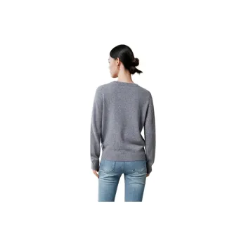MIHUANG Cashmere Sweater Women's Light Heather Gray