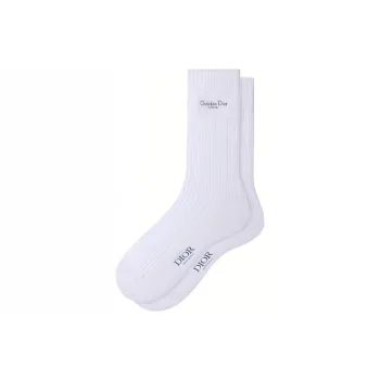 DIOR FW22 Mid Calf Socks Men's 1 Pack White