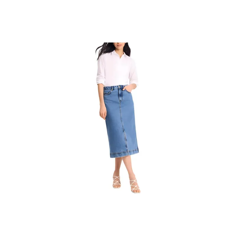 Kate Spade FW16 Casual Long Skirts Women's Washed Blue-1