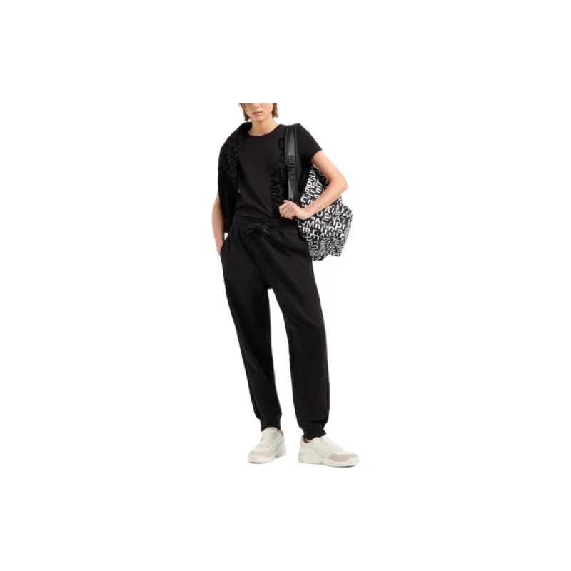 EMPORIO ARMANI EA7 FW24 Casual Pants Loose Fit Version Women's Black-1