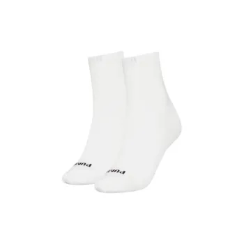 PUMA Heart Short Crew Mid-Calf Socks Women's 2 Pack White