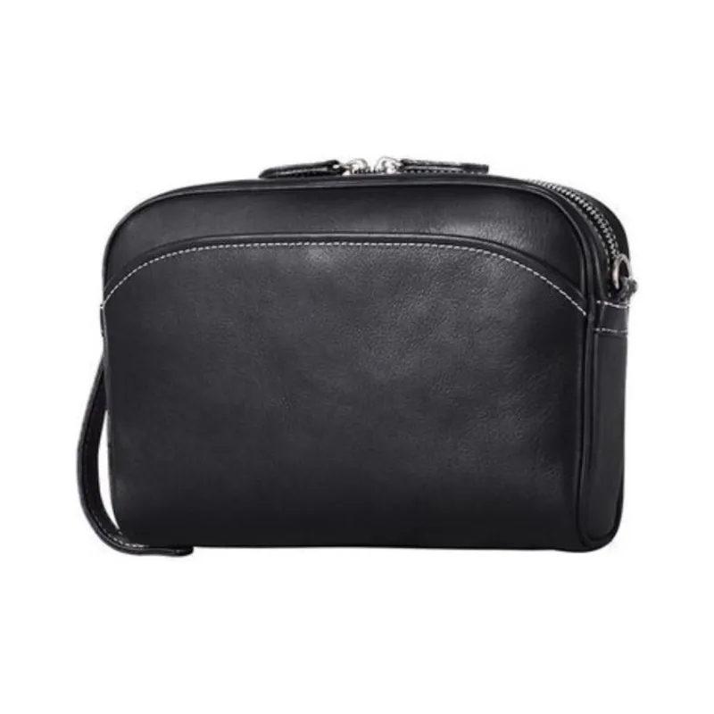 SAMSONITE Cow Leather Clutch Bag Over The Shoulder Unisex Black-1