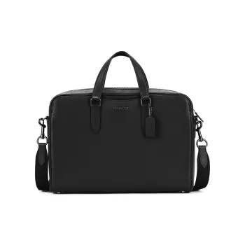 COACH Graham Pebbled Leather Handbag, Shoulder Bag, Crossbody Bag, Laptop Bag, Briefcase Large Size Men's Black
