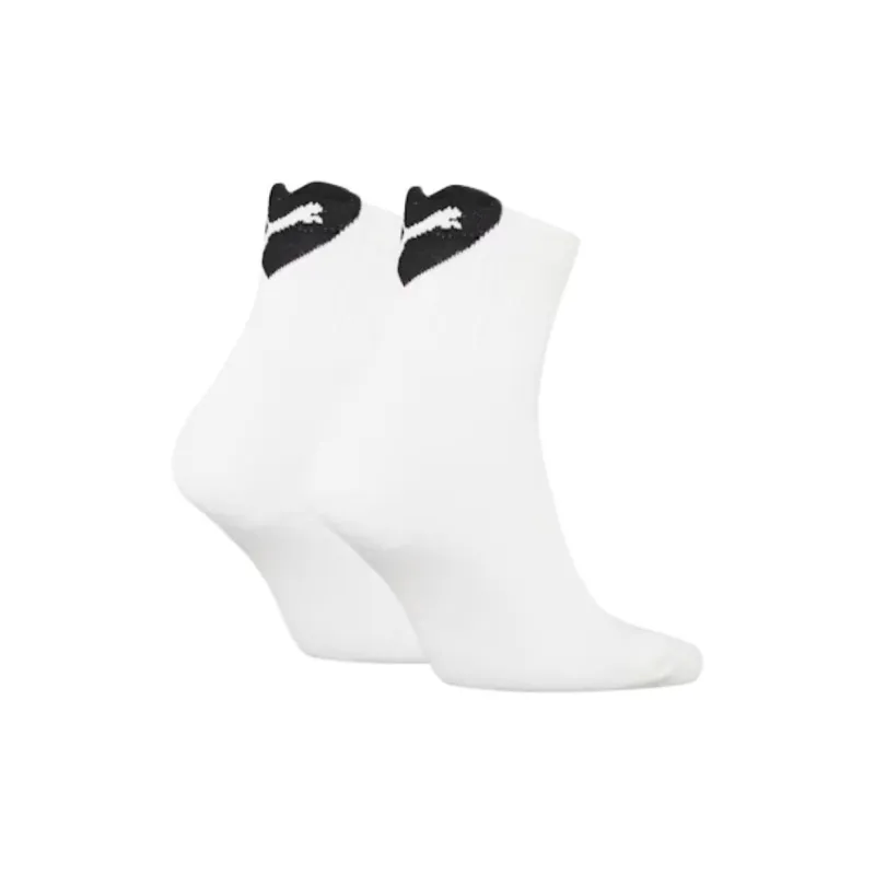 PUMA Heart Short Crew Mid-Calf Socks Women's 2 Pack White-1
