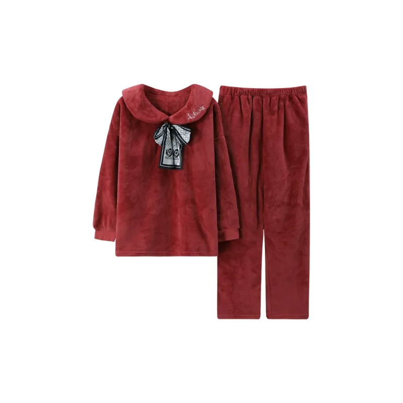 Song Qianya Pajama Set Women's Brick Red-0