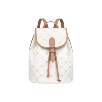 Kappa Matte Leather Students Backpack Travel Commute Backpack Regular Women's Latte Brown