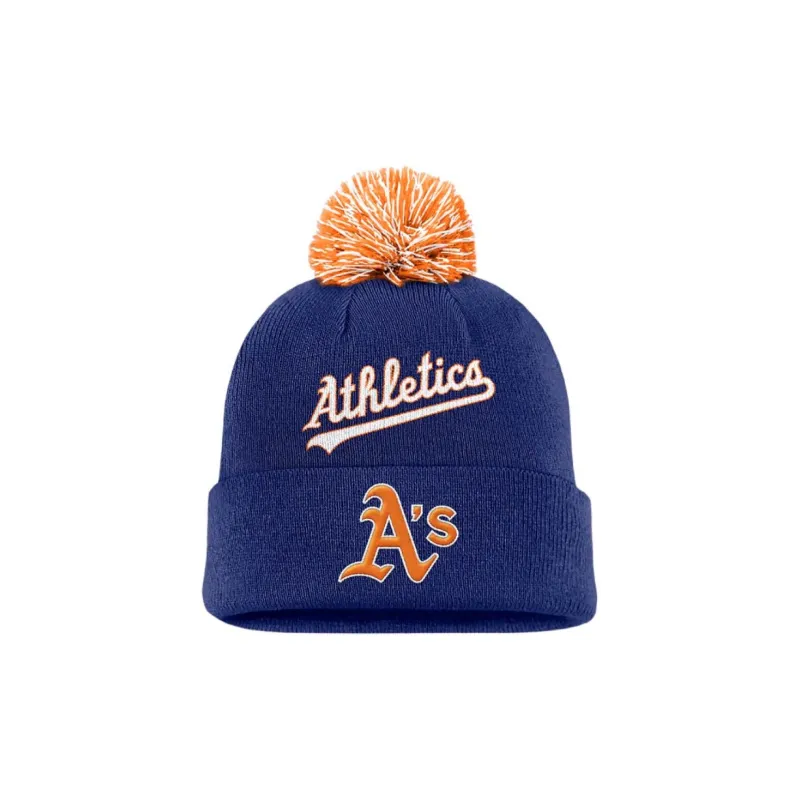 Nike Oakland Athletics Peak Men's Nike Mlb Cuffed Pom Beanie-0