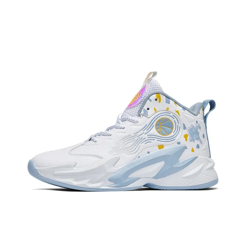 MUSHILANDI Mid Top Basketball Shoes Unisex White Purple-8