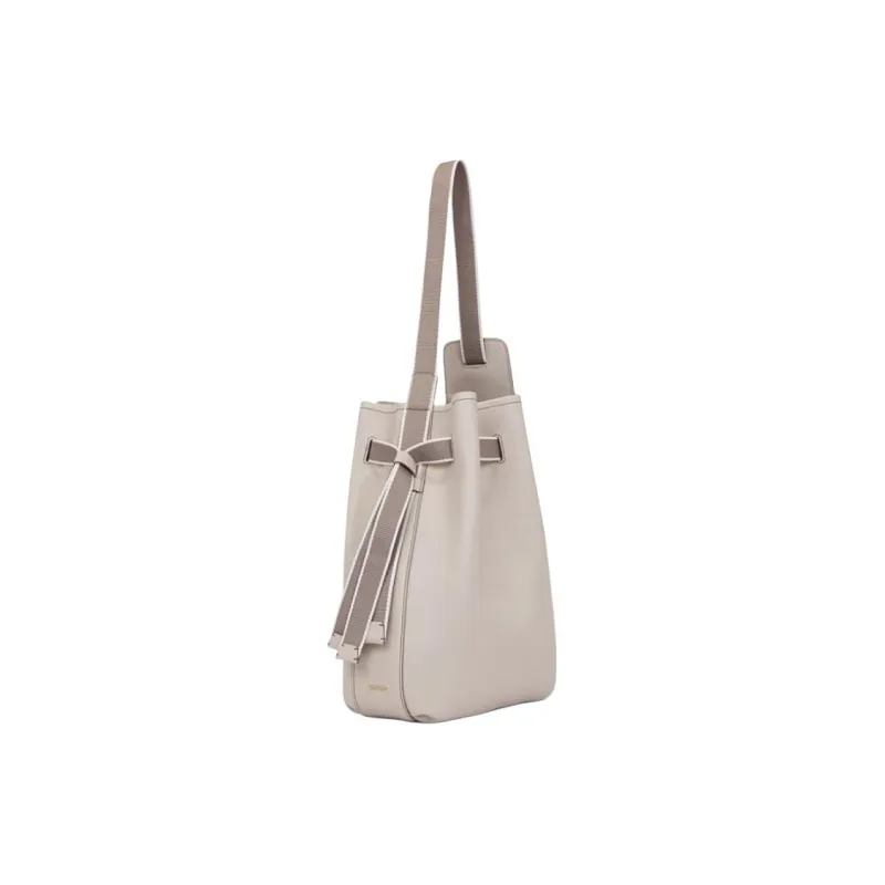 Ecco Cow Leather Bucket Bags Crossbody Bag Shoulder Bag Medium Size Women's Taupe-1